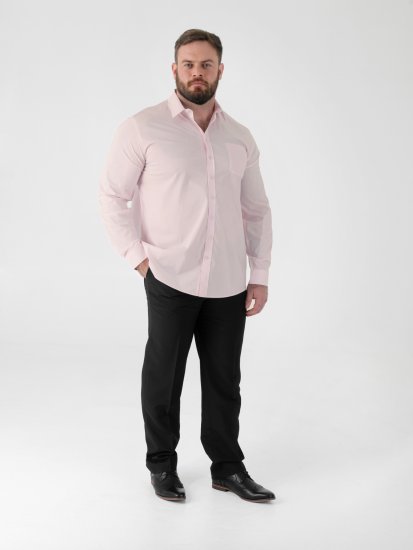 D555 Oliver Skvrnám Odolná Nežehlivá Strečová Košile S Dlouhým Rukávem Růžová - Košile - Košile 2XL-10XL
