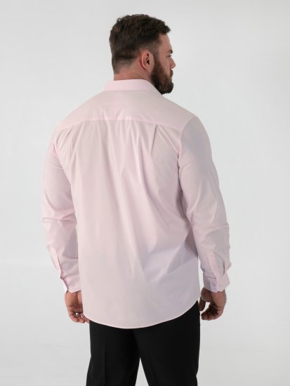 D555 Oliver Skvrnám Odolná Nežehlivá Strečová Košile S Dlouhým Rukávem Růžová - Košile - Košile 2XL-10XL