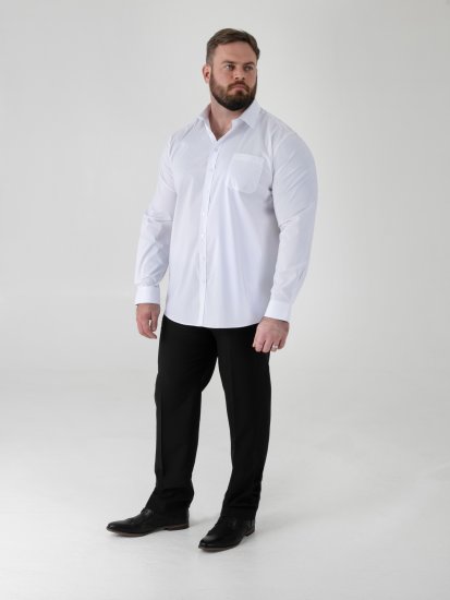 D555 Oliver Skvrnám Odolná Nežehlivá Strečová Košile S Dlouhým Rukávem Bílá - Košile - Košile 2XL-10XL