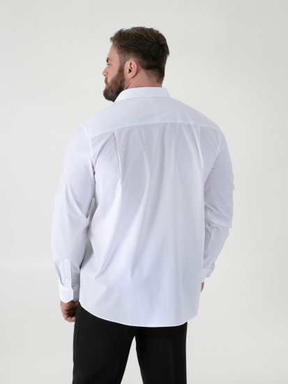 D555 Oliver Skvrnám Odolná Nežehlivá Strečová Košile S Dlouhým Rukávem Bílá - Košile - Košile 2XL-10XL