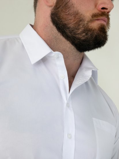 D555 Oliver Skvrnám Odolná Nežehlivá Strečová Košile S Dlouhým Rukávem Bílá - Košile - Košile 2XL-10XL