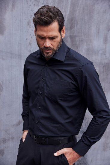 JP1880 Comfort Fit with Chest Pocket Shirt TALL Black - TALL košile - 