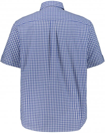 JP1880 Short Sleeve Check Print Traditional Shirt Blue - Košile - Košile 2XL-10XL
