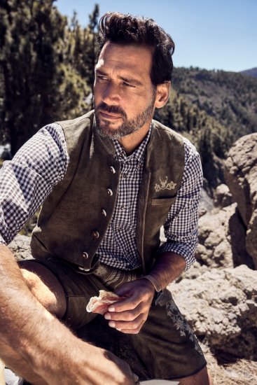 JP1880 Long Sleeve Check Print Traditional Shirt Brown - Košile - Košile 2XL-10XL