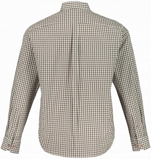 JP1880 Long Sleeve Check Print Traditional Shirt Brown - Košile - Košile 2XL-10XL