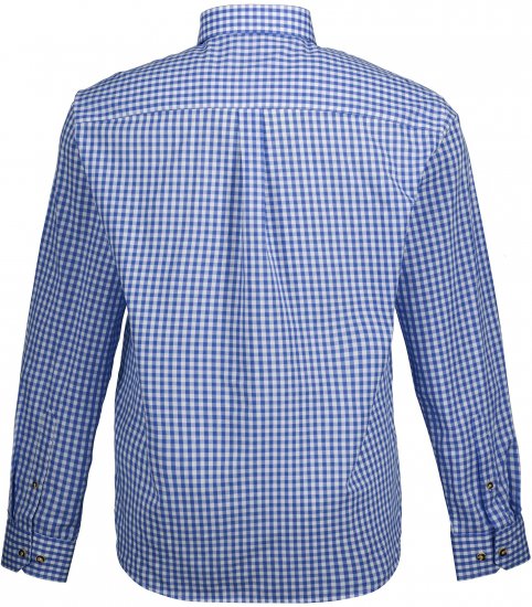 JP1880 Shirt Traditional Checked Long Sleeve Blue - Košile - Košile 2XL-10XL