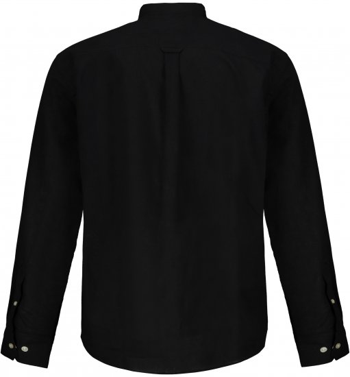 JP1880 Shirt Linen Blend Long Sleeve Black TALL - PÁNSKÉ OBLEČENÍ MT-6XLT - TALL-velikosti
