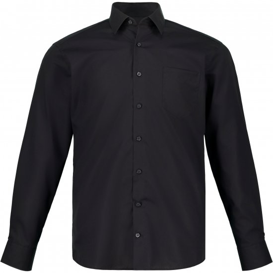 JP1880 Shirt Business Kent Collar Long Sleeve Black TALL - PÁNSKÉ OBLEČENÍ MT-6XLT - TALL-velikosti