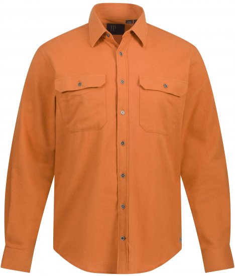 JP1880 Shirt Flannel Long Sleeve Orange TALL - PÁNSKÉ OBLEČENÍ MT-6XLT - TALL-velikosti