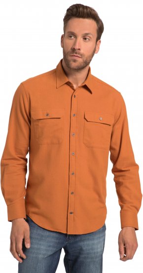 JP1880 Shirt Flannel Long Sleeve Orange TALL - PÁNSKÉ OBLEČENÍ MT-6XLT - TALL-velikosti