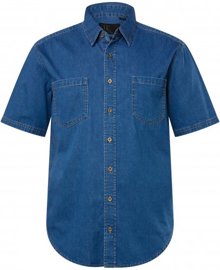 JP1880 Shirt Denim Short Sleeve Blue TALL - PÁNSKÉ OBLEČENÍ MT-6XLT - TALL-velikosti