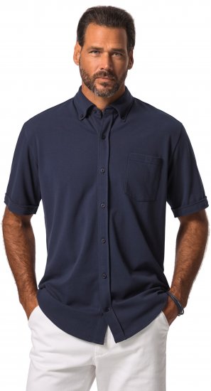 JP1880 Shirt Pique Short Sleeve Flexnamic Night Blue TALL - PÁNSKÉ OBLEČENÍ MT-6XLT - TALL-velikosti