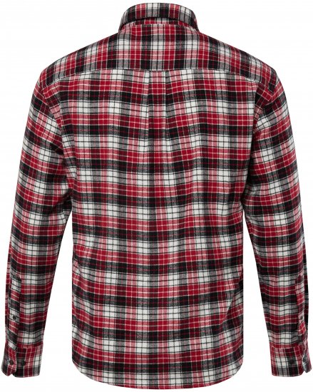 JP1880 Shirt Flannel Checked Long Sleeve Red TALL - PÁNSKÉ OBLEČENÍ MT-6XLT - TALL-velikosti