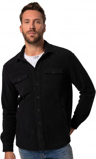 JP1880 Overshirt Fleece Long Sleeve Black TALL - PÁNSKÉ OBLEČENÍ MT-6XLT - TALL-velikosti