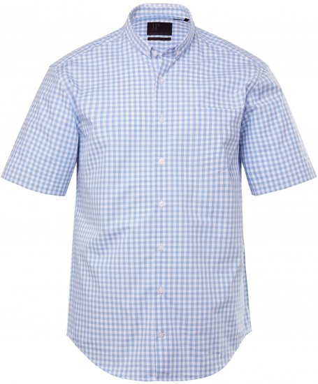 JP1880 Shirt Traditional Short Sleeve Checked Light Blue - Košile - Košile 2XL-10XL