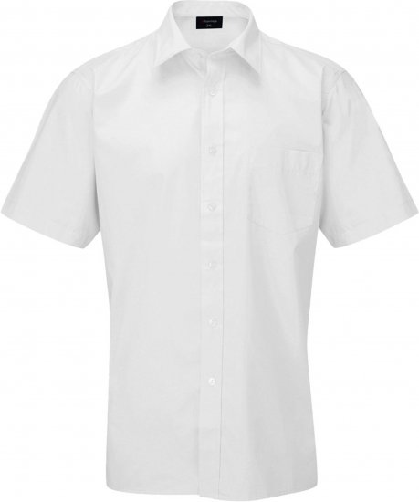 Espionage SH147 Short Sleeve Plain Collar Shirt White - Košile s krátkým rukávem - Pánské košile s krátkým rukávem