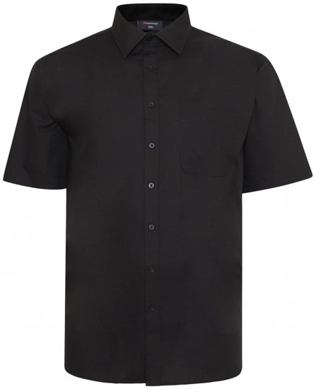 Espionage SH147 Plain Collar Short Sleeve Shirt Black - Košile s krátkým rukávem - Pánské košile s krátkým rukávem