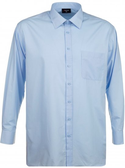 Espionage SH151 Long Sleeve Plain Collar Shirt Blue - Košile - Košile 2XL-10XL