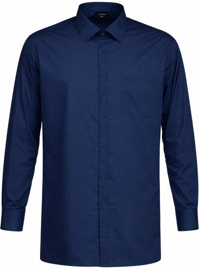 Espionage SH151 Plain Collar Long Sleeve Shirt Navy - Košile - Košile 2XL-10XL