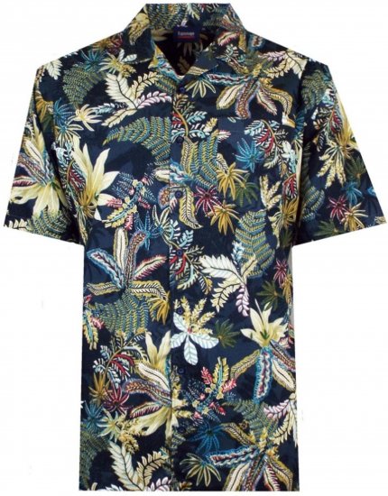 Espionage SH410 Short Sleeve Jungle Print Shirt Navy - Košile s krátkým rukávem - Pánské košile s krátkým rukávem
