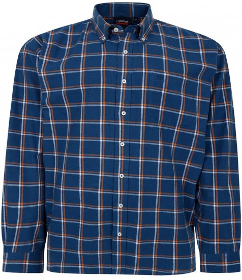 Espionage SH421 Long Sleeve Checked Shirt Blue/Orange - Košile s dlouhým rukávem - 