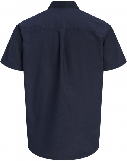 Jack & Jones Henry Slub Short Sleeve Navy - Košile - Košile 2XL-10XL