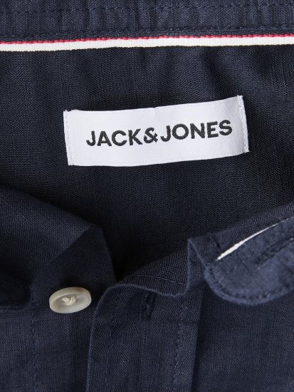 Jack & Jones Henry Slub Short Sleeve Navy - Košile - Košile 2XL-10XL