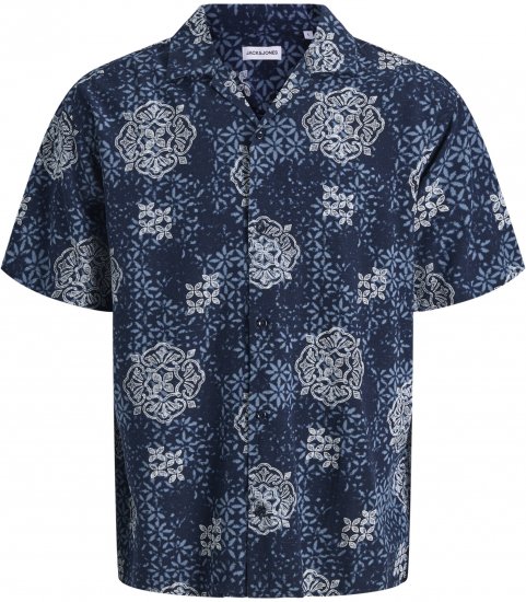 Jack & Jones Alfredo Shirt Short Sleeve Blue - Košile s krátkým rukávem - Pánské košile s krátkým rukávem