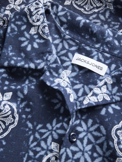 Jack & Jones Alfredo Shirt Short Sleeve Blue - Košile s krátkým rukávem - Pánské košile s krátkým rukávem