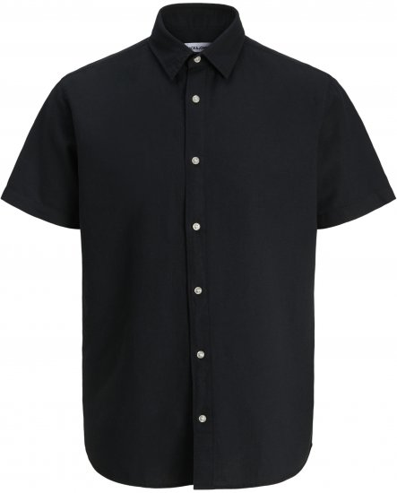 Jack & Jones Breeze Linen Short Sleeve Shirt Black - Košile - Košile 2XL-10XL