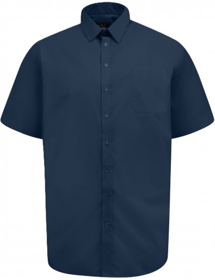 D555 Lucas Skvrnám Odolná Nežehlivá Strečová Košile S Krátkým Rukávem Tmavě Modrá - Košile - Košile 2XL-10XL