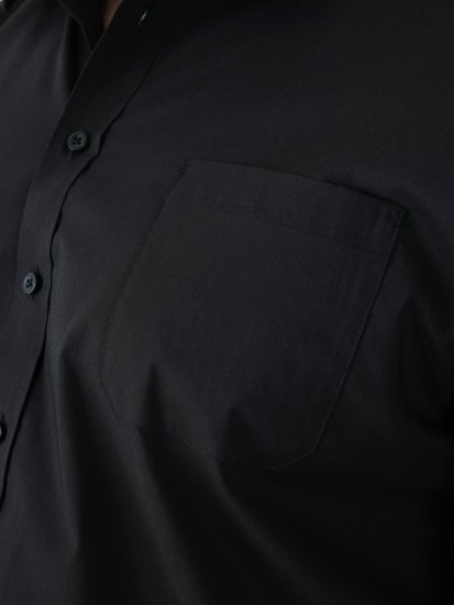 D555 Lucas Skvrnám Odolná Nežehlivá Strečová Košile S Krátkým Rukávem Černá - Košile - Košile 2XL-10XL