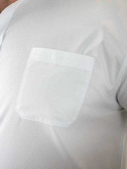 D555 Lucas Skvrnám Odolná Nežehlivá Strečová Košile S Krátkým Rukávem Bílá - Košile - Košile 2XL-10XL