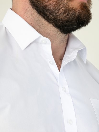 D555 Lucas Skvrnám Odolná Nežehlivá Strečová Košile S Krátkým Rukávem Bílá - Košile - Košile 2XL-10XL