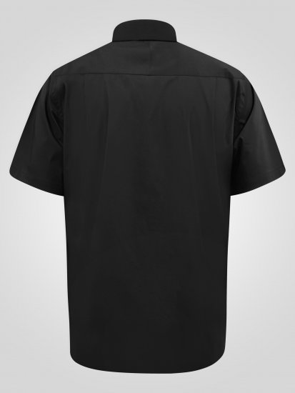 D555 Lucas Skvrnám Odolná Nežehlivá Strečová Košile S Krátkým Rukávem Černá - Košile - Košile 2XL-10XL