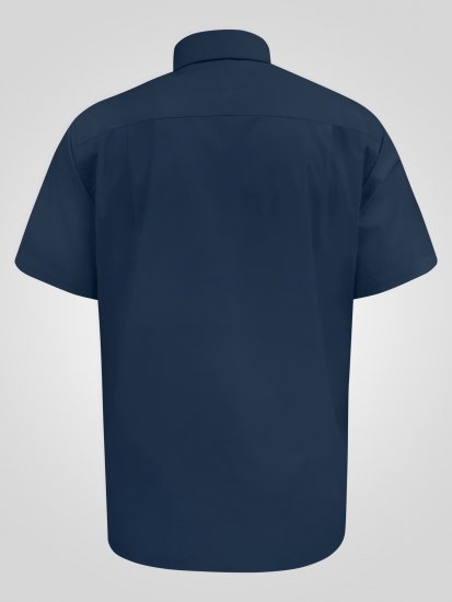 D555 Lucas Skvrnám Odolná Nežehlivá Strečová Košile S Krátkým Rukávem Tmavě Modrá - Košile - Košile 2XL-10XL