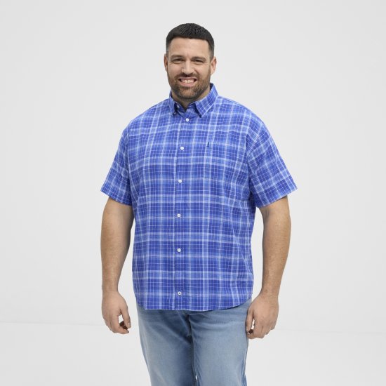 North Latitude 51145 Checked Short Sleeve Shirt Cobolt Blue - Košile s krátkým rukávem - Pánské košile s krátkým rukávem