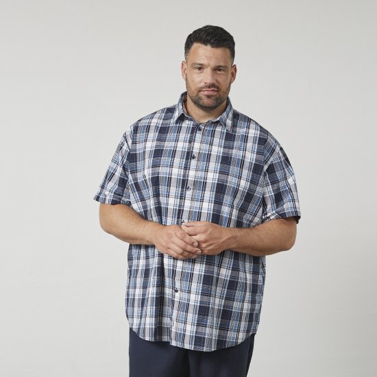 North Latitude 61115 Kostkovaná Košile Extra Dlouhý Střih Námořnická Modrá - Košile - Košile 2XL-10XL