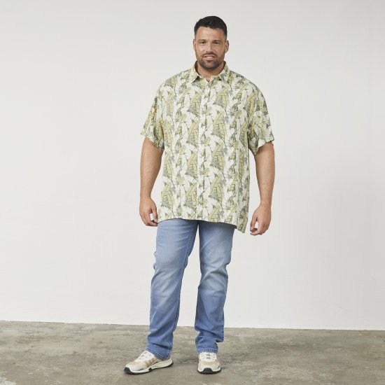 North Latitude 61310 Viskózová Košile s Celoplošným Potiskem Olivově Zelená - Košile - Košile 2XL-10XL