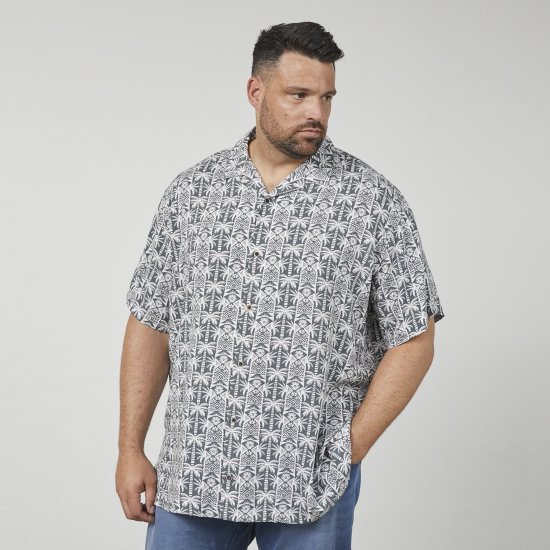 North Latitude 61313 Viskózová Košile s Kubánským Límcem Šedá - Košile - Košile 2XL-10XL