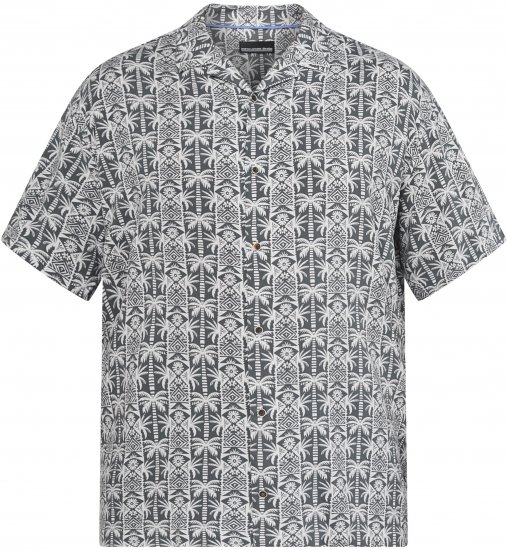 North Latitude 61313 Viskózová Košile s Kubánským Límcem Šedá - Košile - Košile 2XL-10XL