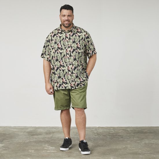 North Latitude 61357 Viskózová Košile s Celoplošným Potiskem Černá - Košile - Košile 2XL-10XL