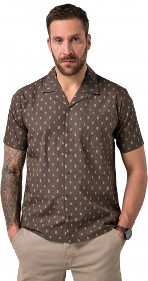 JP1880 Boxy Cuba Short Sleeve Shirt Brown - Košile - Košile 2XL-10XL