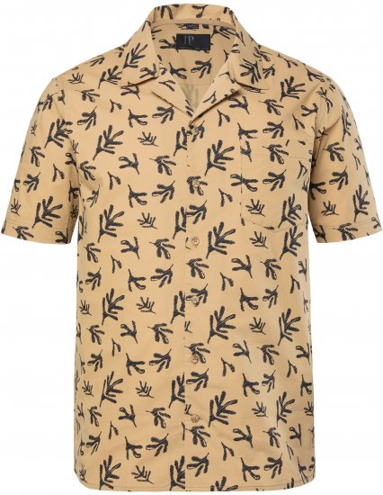 JP1880 Boxy Cuba Short Sleeve Shirt Camel - Košile - Košile 2XL-10XL