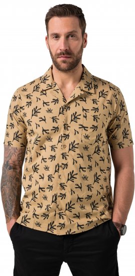 JP1880 Boxy Cuba Short Sleeve Shirt Camel - Košile - Košile 2XL-10XL