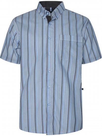 Kam Jeans 6374 Striped Short Sleeve Shirt Blue - Košile - Košile 2XL-10XL
