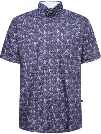 Kam Jeans P044 Premium Floral Printed Moonlight - Košile s krátkým rukávem - Pánské košile s krátkým rukávem