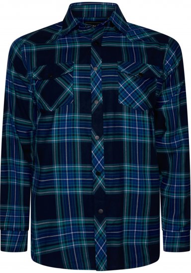 Kam Jeans 6353 Western Check Shirt Navy - Košile - Košile 2XL-10XL