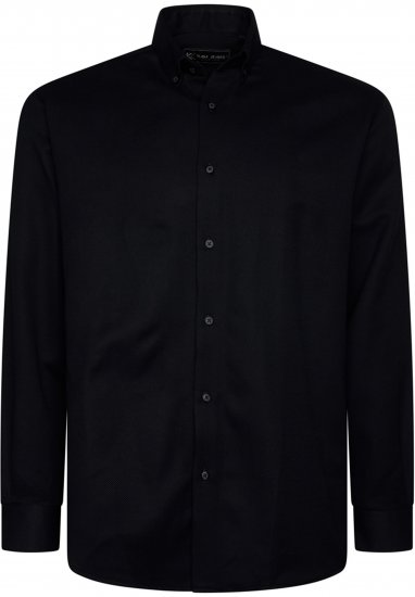 Kam Jeans 6357 Dobby Weave Shirt Black - Košile - Košile 2XL-10XL