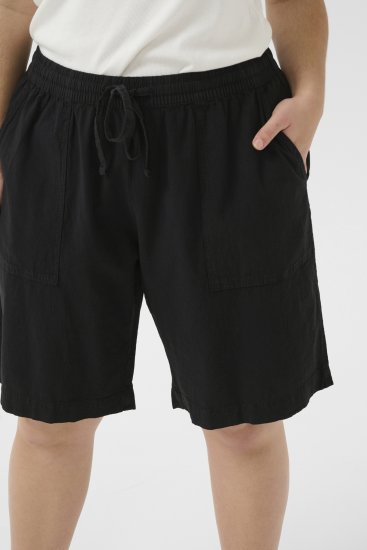 Kaffe Curve Nana Liah Šortky Černá - Džíny & Kalhoty ve Velkých Velikostech – Plus Size - 